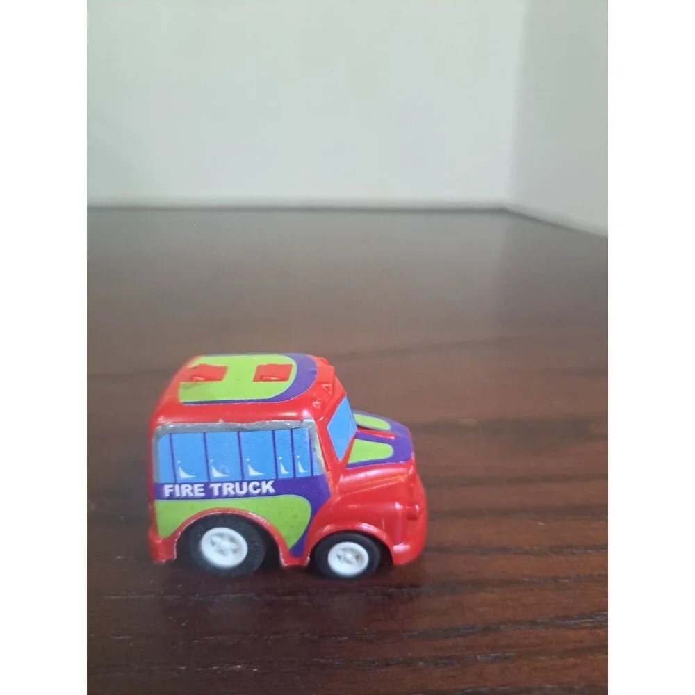Vintage San Ren Hang Red Fire Truck Pull Back Racer